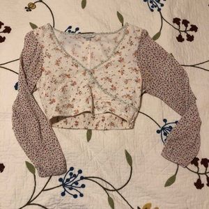 American Eagle mixed print crop top